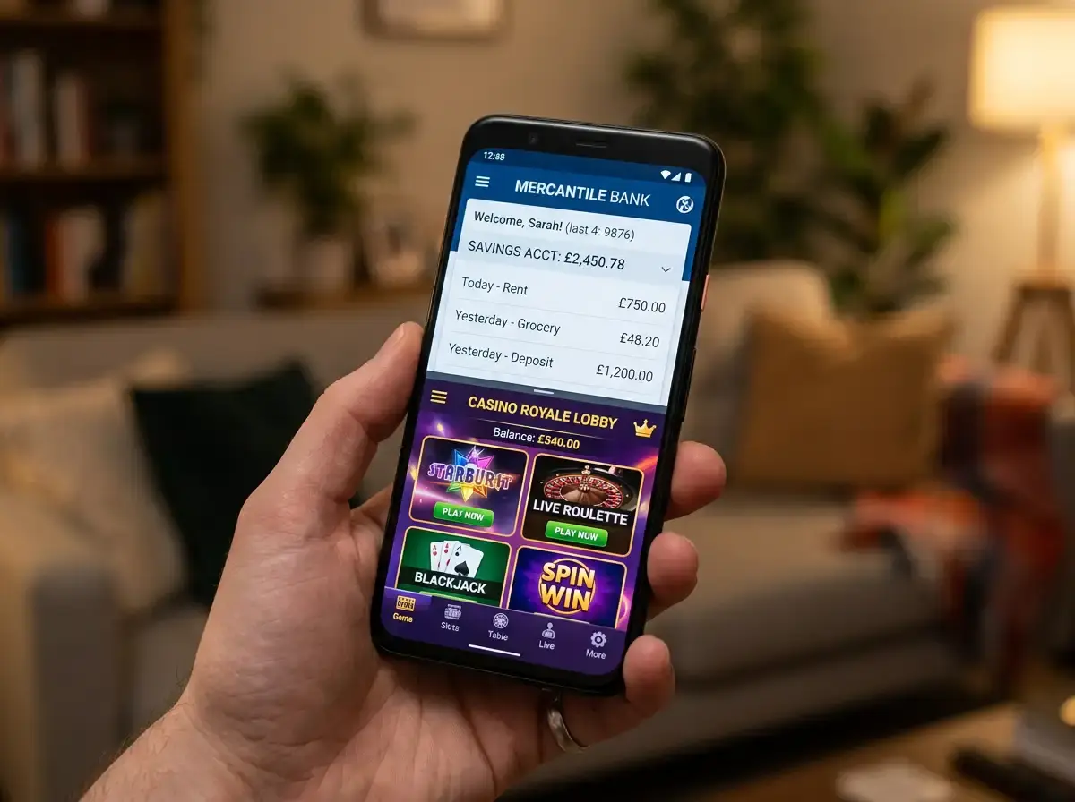 App-to-app PayID deposit flow between banking and casino on mobile