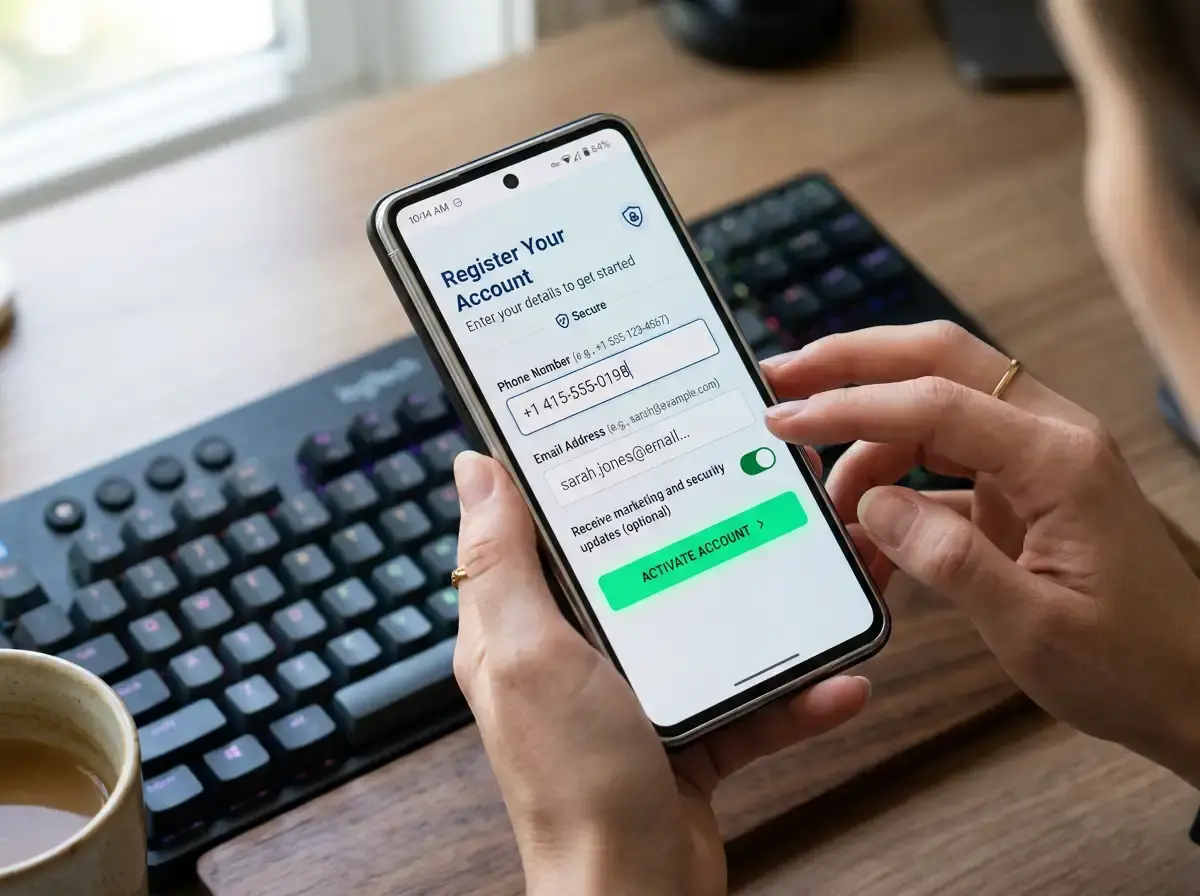 Australian banking app showing PayID registration screen