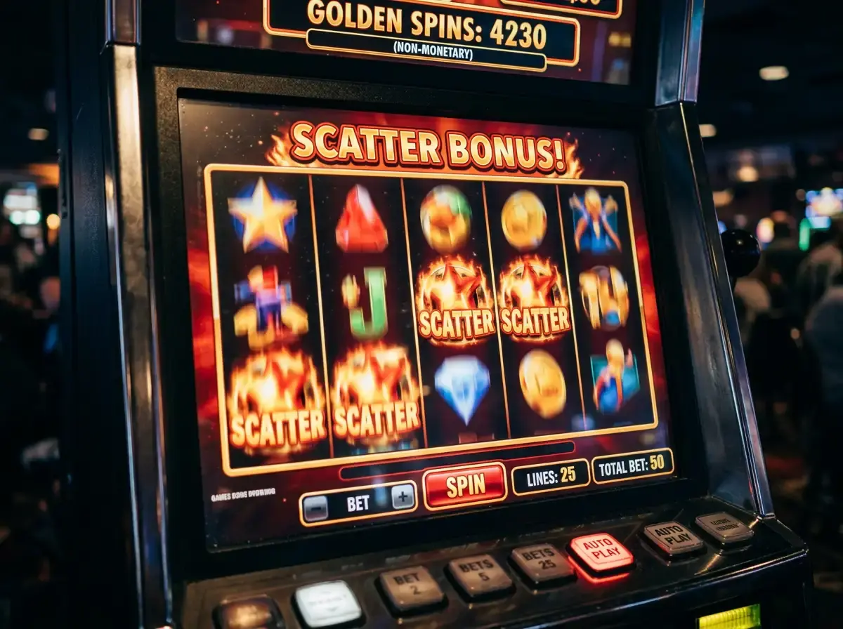 High-volatility slot reels spinning during a pokies session