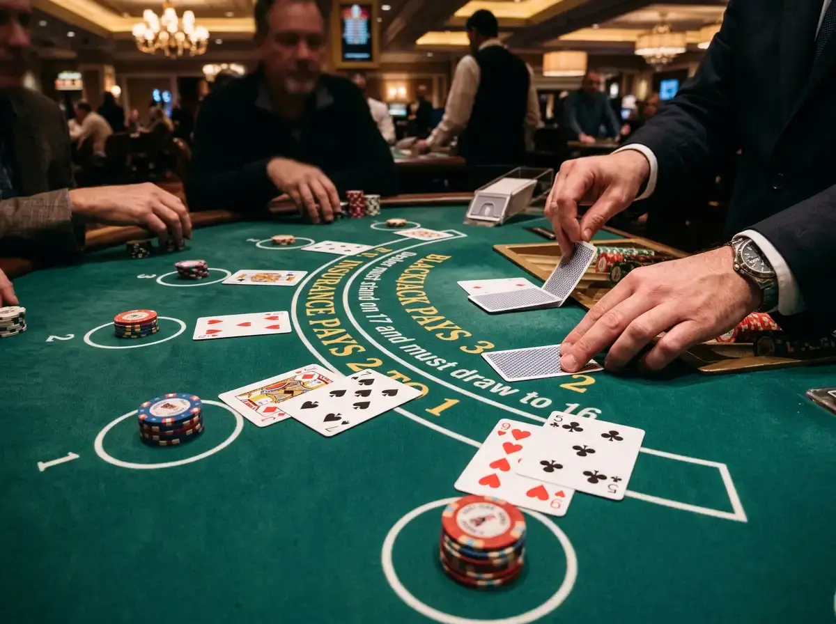 Live blackjack table layout at PayID casino with dealer and cards