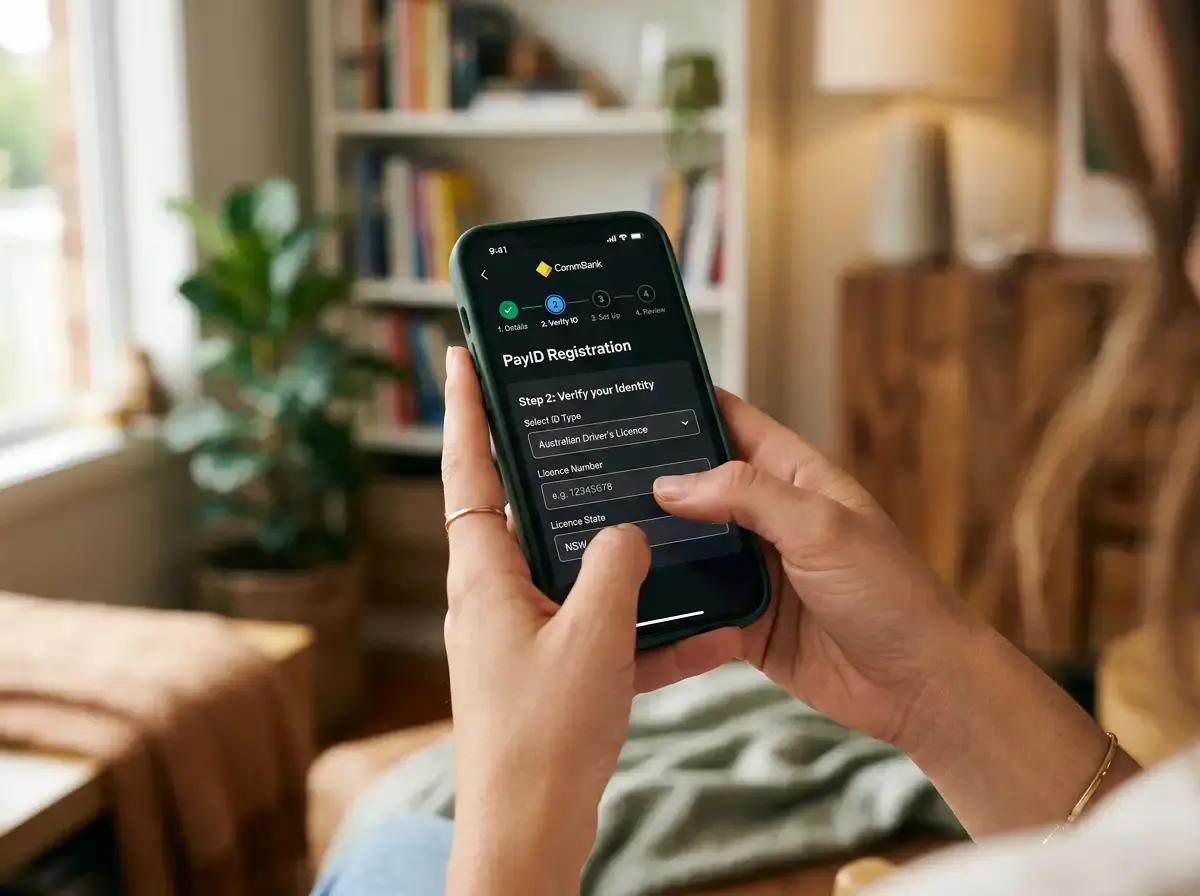 Step-by-step PayID setup in Australian banking app for casino use
