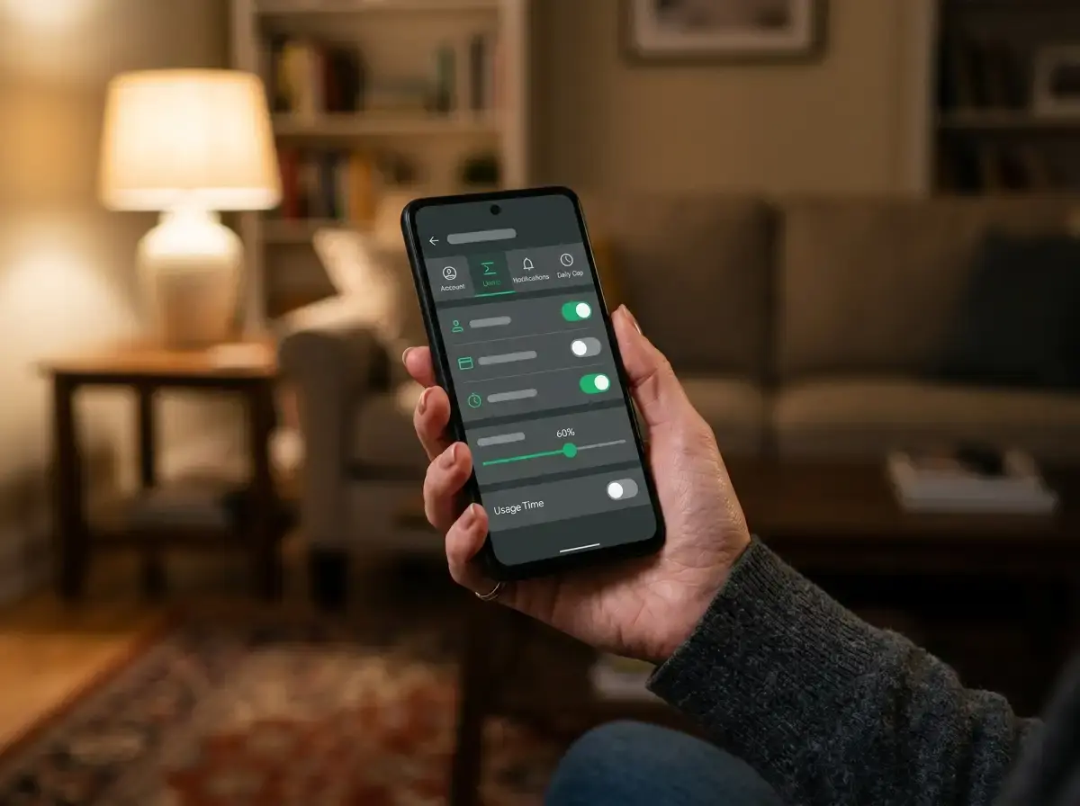 Mobile banking app settings screen showing gambling transaction limit controls and spending blocks