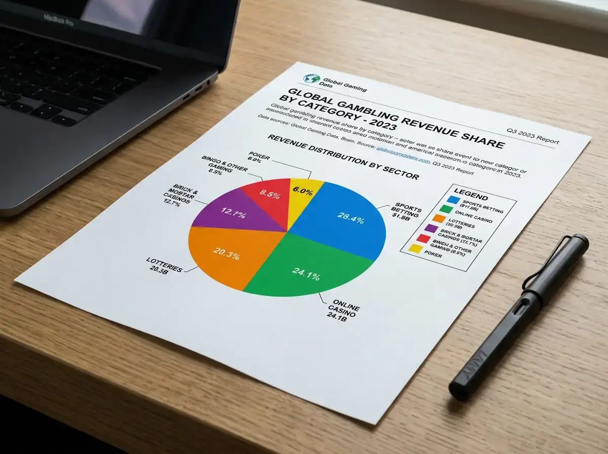 Revenue breakdown by gambling vertical in Australian market